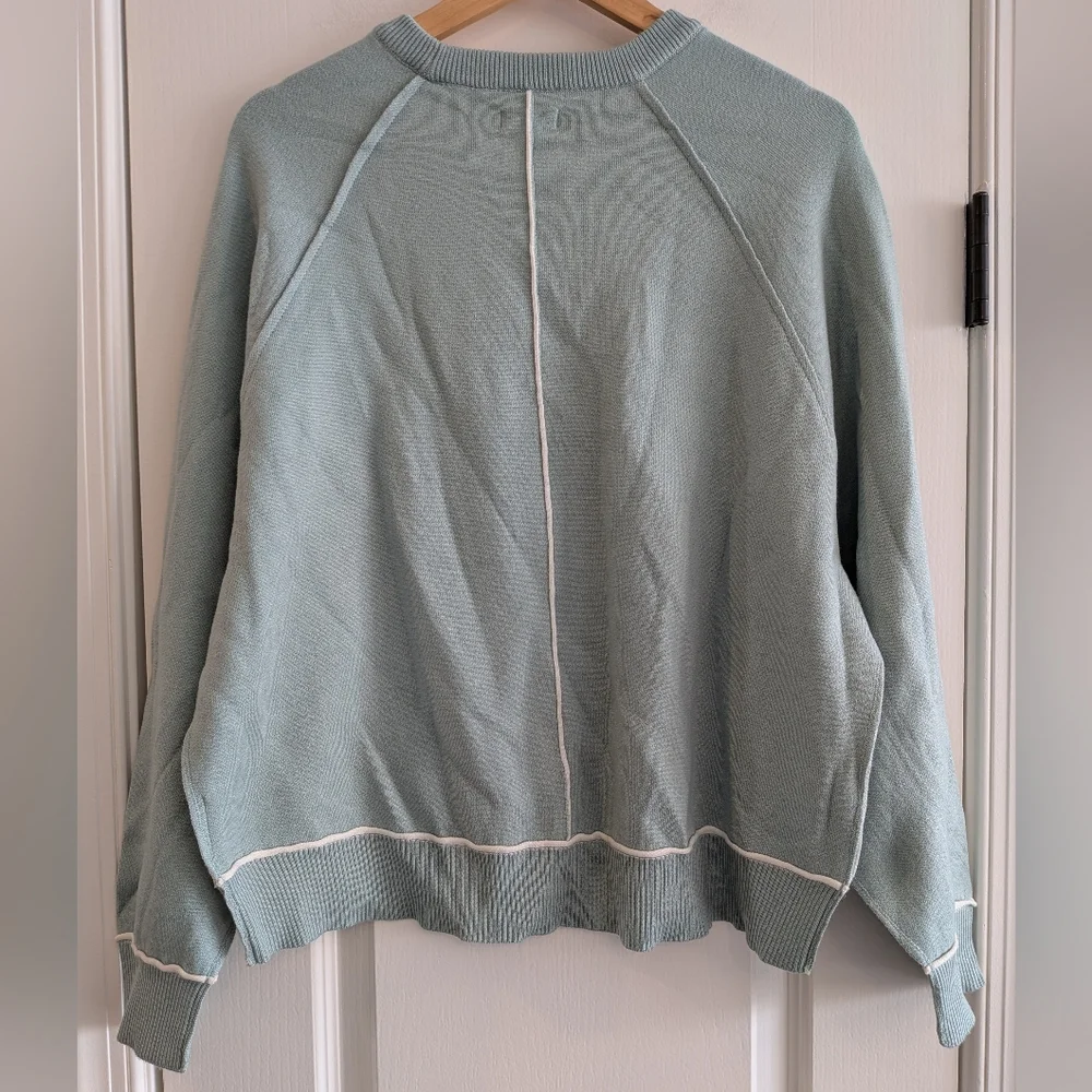 Anthropologie Pilcro Oaklyn Cozy Crew-Neck Green Oversized Sweatshirt Size M NWT - Picture 11 of 16